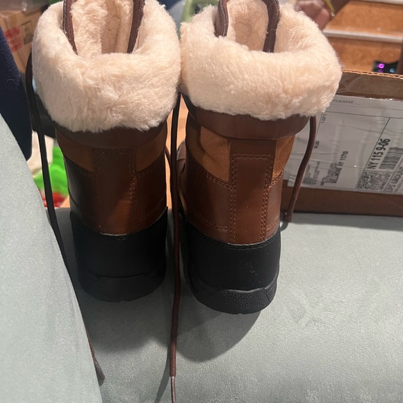 UGG Brown and Black Lace-Up Winter Boots - Picture 3 of 4